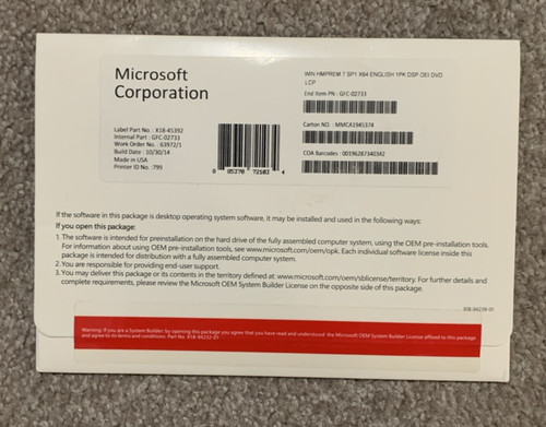 Microsoft windows home - windows, 7